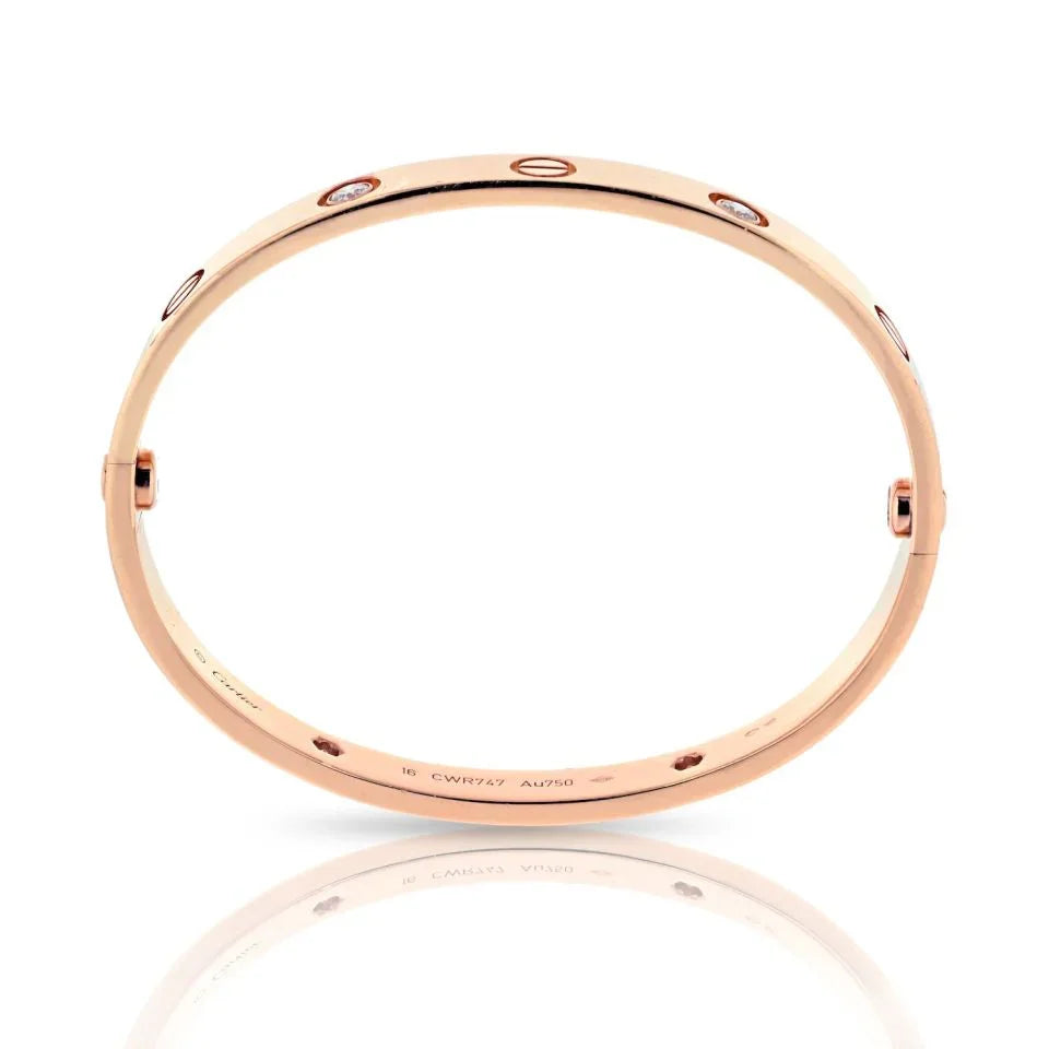 Cartier Love Bracelet Classic Rose Gold With Diamonds